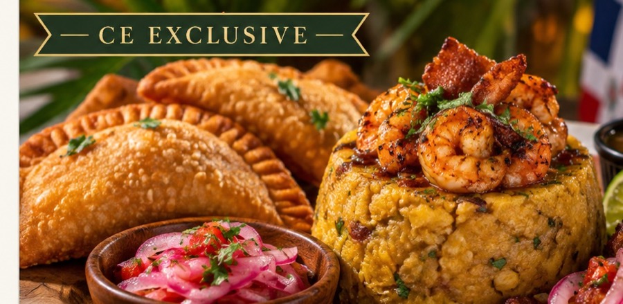Empanadas, mofongo and grilled shrimp at Brisas del Caribe 809